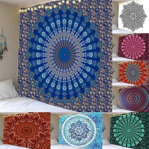 Boho Tapestry Mandala 3d Printed Household Tapestry Wall Mounted abstract Beach Towel Beach Sitting Blanket home decoration wall