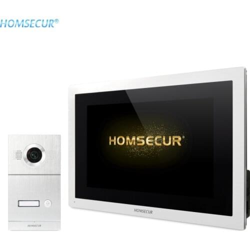 HOMSECUR 4 Wire 10inch Video&Audio Smart Doorbell Intercom System Touch Monitor Flush Mount IP65 Camera 170 Wide View Angle