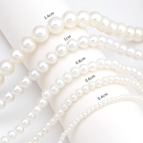 INS Style Simple Imitate Pearl Choker Necklaces for Women 5 Sizes Female Clavicle Chain Necklaces Valentines Day Jewelry Gifts