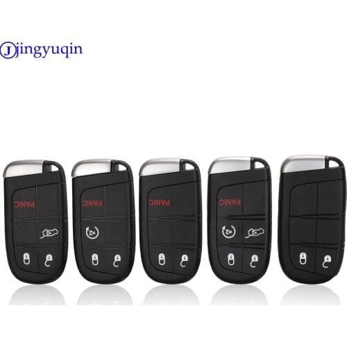 Jingyuqin 10pcs Car Smart Key Case For Dodge Ram 1500 Journey Charger Dart Challenger Durango Fiat Jeep Grand Cherokee Key Shell