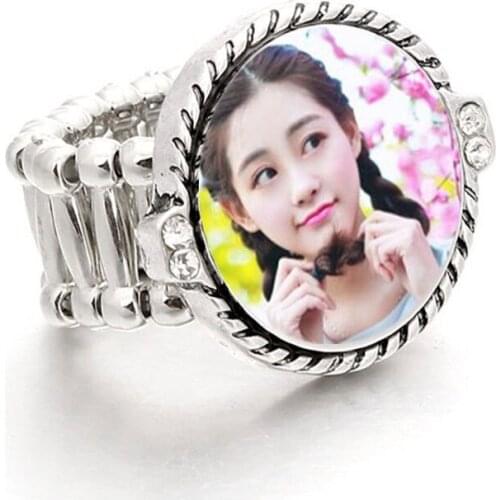 Button ring jewelry for dye sublimation fashion dirll ring heat transfer blank consumables coustomized diy gift 18mm