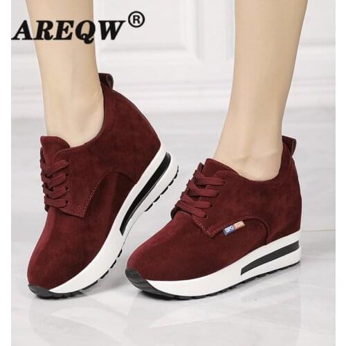 Flats Shoes Women Casual Lace Up High Heels Female Wedges Sneakers Fashion Breathable Comfort Increase Within Shoes for Women