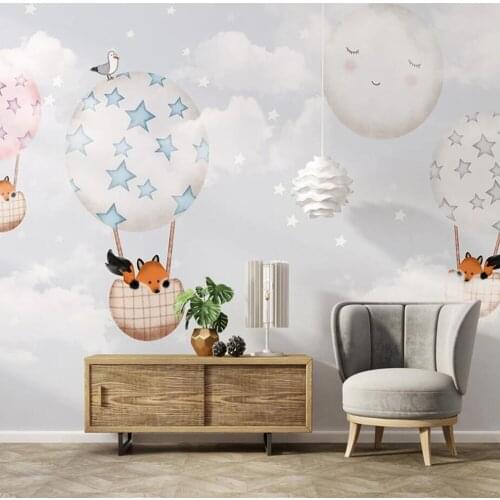 Milofi custom 3D wallpaper hand-painted childrens room hot air balloon wallpaper bedroom cartoon mural decoration wallpaper