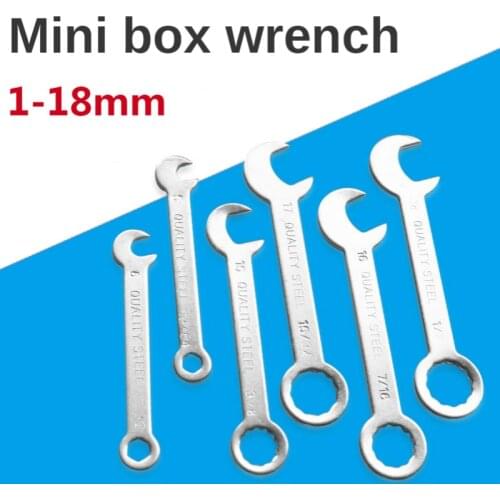 MINI 18PCS 1-18mm Key Set Wrenchs Plum blossom open spanner Dual purpose Box End Wrench for Car Repair Plumbing Tool