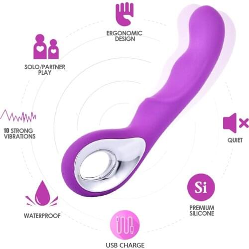 Multi-speed G-Spot Vibrator, USB Charge Powerful Vibrating Dildo For Women Silicone Clitoris Massage Sex Products