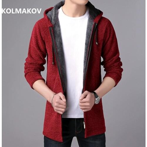 Mens Sweaters Cardigan Men 2019 Knitted winter thicken Mens Sweater Hooded Coats Male Slim Fit Knitting Outerwear M-3XL