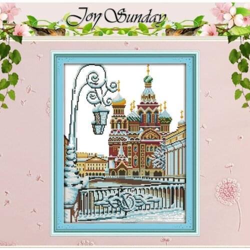 Fountain Patterns Counted Cross Stitch 11CT 14CT Cross Stitch Set Wholesale Scenery Cross-stitch Kit Embroidery Needlework