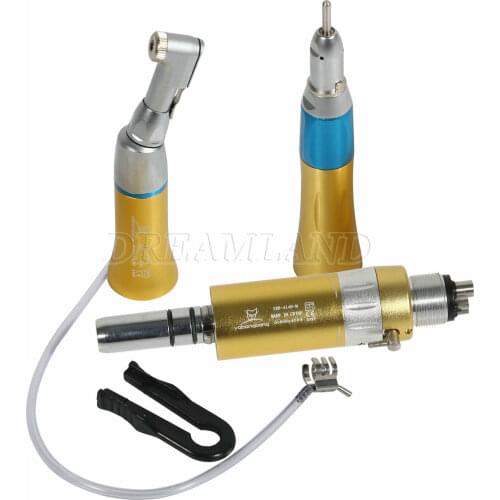 NSK Style Dental low speed contra angle straight handpiece air motor 4hole Gold