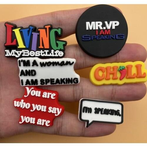 Single Sale 1Pcs PVC Personality Slipper Accessories Charms Love Life Fit Croc JIBZ Kids X-Mas Party Gifts 9P-15L-4