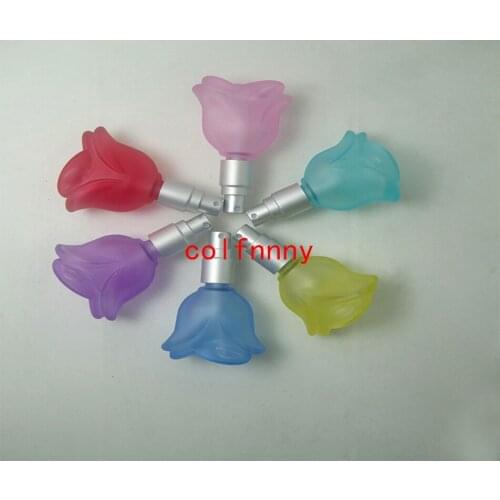 Wholesale 300 pcs/lot Fast Shipping The Sleek and Stylish 15ML Frosted Rose Perfume Bottle Spray Bottle Points Bottling