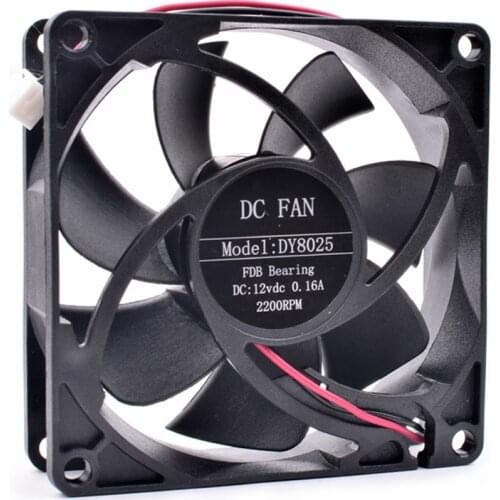 Brand new original DY8025 8cm 8025 80x80x25mm 80mm fan 12V 0.16A 2 line computer chassis power cooling fan