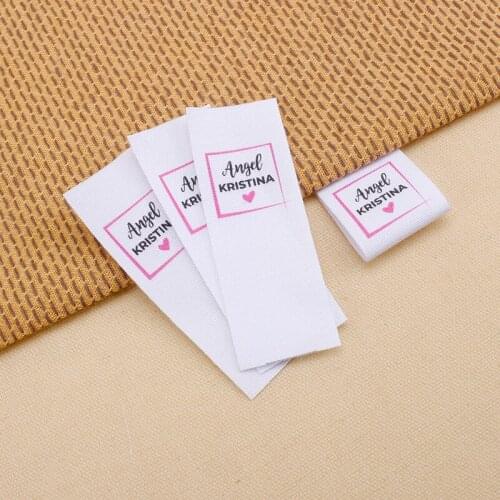 Custom Clothing Labels , Personalized Brand, Organic Cotton Ribbon Labels, Logo or Text , Custom Design (MD0404)