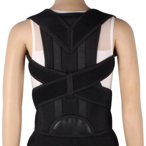 Adjustable Magnetic Steel Plate Scoliosis Shoulder Back Spine Posture Corrector Adult Humpback Ease Pains Support Brace Belt