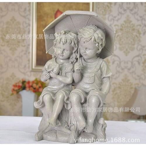 European-style garden resin angel boy girl vintage craft candlestick decorated with soft assembly wholesale Taobao hot