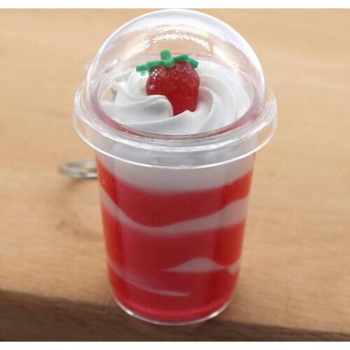 Silicone Ice Cream Cupcake Keychain Key Ring Bag Props Car Interior Ornaments Plush Keychains 2021