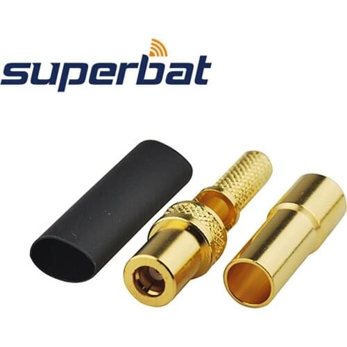 Superbat 10pcs SMB Crimp Plug Straight for Coaxial Cable RG58,LMR195,RG400 RF Coaxial Connector