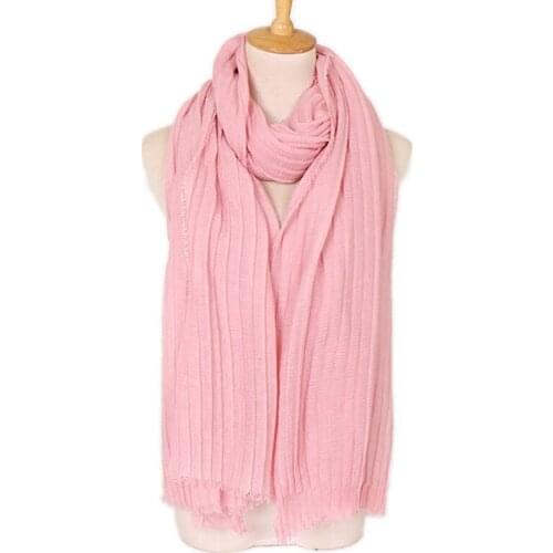 2020 New Crinkle cotton hijab scarf beads headband wrinkle scarves shawls islamic warps pleat muslim pashmina scarves 200*90cm