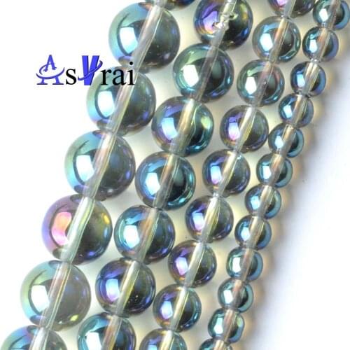 6 8 10 12 mm Green Glass Beads Round Loose Spacer Stone For Jewelry Making DIY Natural Stone Beads Bracelet Necklace Charms 15"