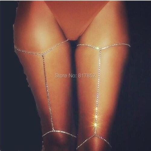New Style Women Belly Chains Fashion Silver Rhinestone Chains Unique Design 2 Styles Thigh Chains Jewelry 3 Colors WRL10