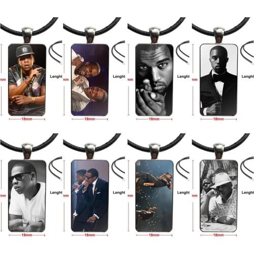 Ahoodie Jay Z Kanye West Watch Throne For Girls Wholesale Design Fashion Vintage Glass Women Rectangle Necklace Pendants