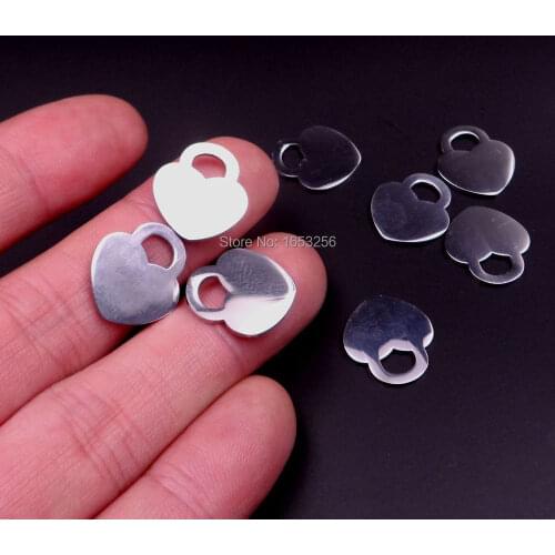 Lot 100ps Wholesale Sweet Style High Polished Heart Key Charms pendant stainless steel DIY Jewelry