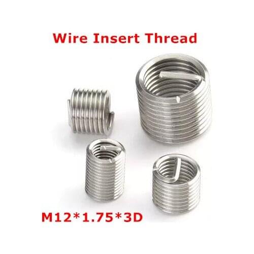 20pcs M12*1.75*3D Wire Thread Insert , M12 Screw Bushing , stainless steel Wire Screw Sleeve Thread Repair