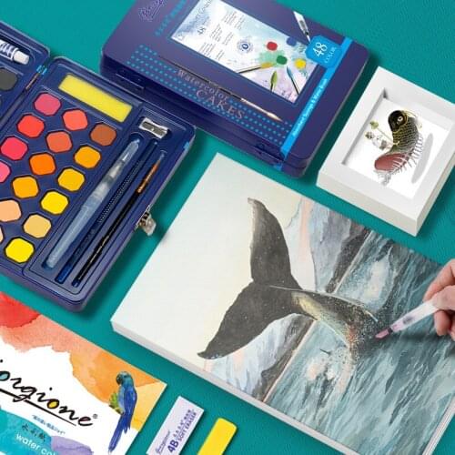 Powder Acrylic Watercolor Paint Set Student Brush Solid Painting Pen Wholesale Chameleon Mica Pigment Art Professional Supplies