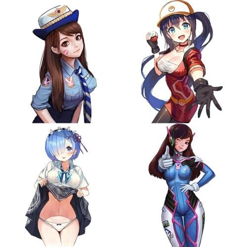 Three Ratels CA6 sexy girls PVC Anime Poster for car hood wall sticker for home decoration