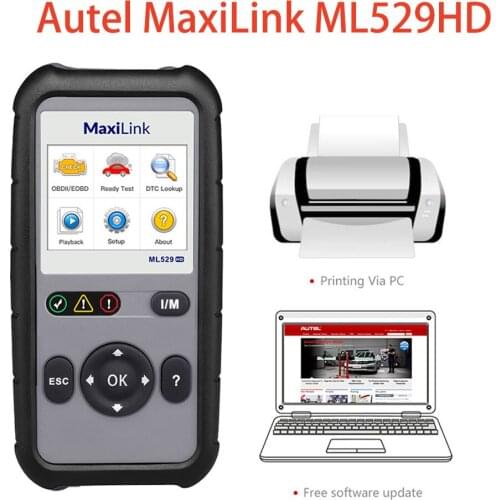 AUTEL ML529HD Full EOBD OBD2 Scanner With Enhanced Mode 6 One-Key Support Heavy Duty Verhicles OBDII Auto Code Reader Diagnostic
