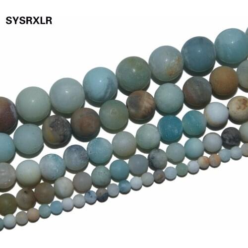 Free Shipping Dull Polish Matte Mix Color Amazon Natural Stone Beads For Jewelry Making DIY Bracelet 4 6 8 10 12 MM Strand 15