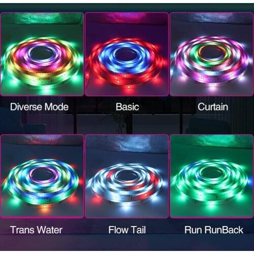 Bluetooth Music Led Strip Light RGB 5050 Non Waterproof Led Tape Ribbon Diode 5m 7.5m 10m Flexible Led Light