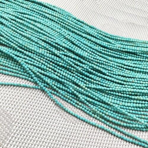 Natural Stone Loose Isolation Beads Round Shape Turquoises String Beads for Jewelry Making DIY Bracelet Necklace Accessories