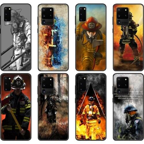 Black tpu Case For Samsung galaxy S20 /S20 PLUS/S20 ultra/S20+ /S20FE back cover Firefighter Heroes Fireman