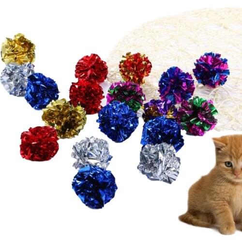Cat Toys Multicolor Mylar Crinkle Ball Ring Paper Sound Toy for Cat Kitten Playing Interactive Pet Cat Products Supplies