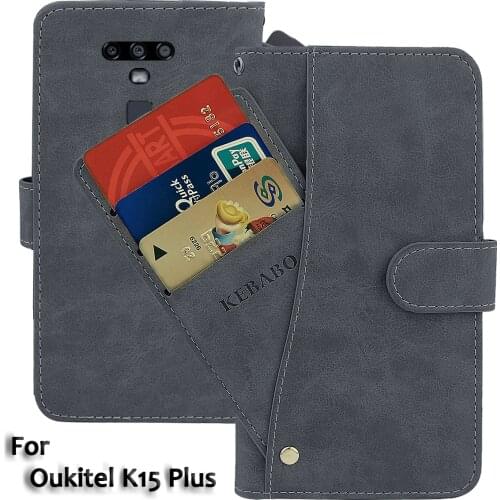 Leather Wallet Oukitel K15 Plus Case 6.52" Flip Fashion Luxury Front Card Slots Cases Cover Business Magnetic Phone Bags