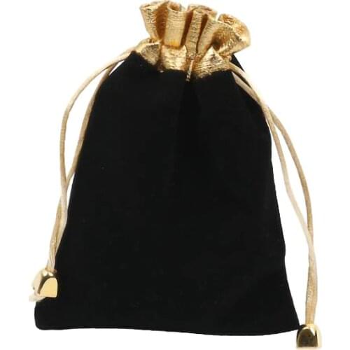Black Color Bag Jewelry Packaging Bag Wedding Party Favour Candy Bags Favor Pouches Drawstring Gift Bags