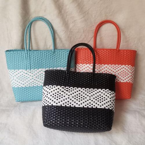 New Fashion Plastic Women Handbags Designer Casual Vacation Tote Bag Summer Beach Straw Bag Female Large Capacity Shopper Basket