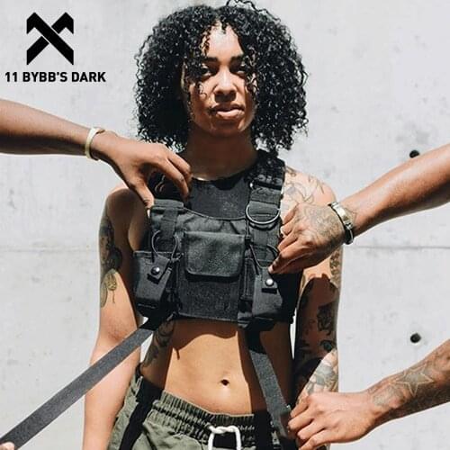 11 BYBBS DARK 2020 Hip Hop Streetwear Men Tactical Shoulder Bags Chest Rig Bag Male Functional Waist Pack Adjustable Pockets