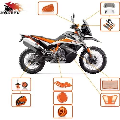 New Orange Engine Guard Protection For 790 Adventure 2019+Motorcycle Side Stand Enlarge Plate 790 ADV R/S Brake Clutch Lever