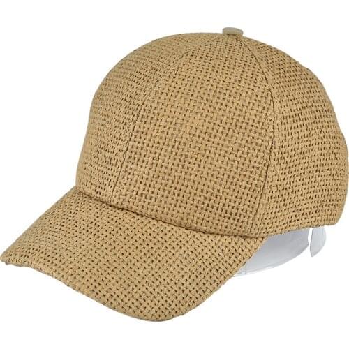 2020 New Straw Baseball Cap Snapback Cap Adjustable Casquette Bones Gorras Casual Dad Hat for Men Breathable and Cool Cap