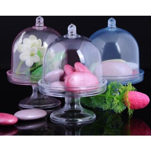 New Transparent Plastic Cake Tray Wedding Birthday Baby Shower Party Table Decor Cute Candy Sugar Holder Festival Party Supplies