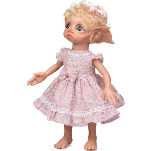 NPK 17inch Fariy Elf Handmade Reborn Baby Doll Girl Doll Sweet Baby Collectible Art Doll High quality Handmade Doll