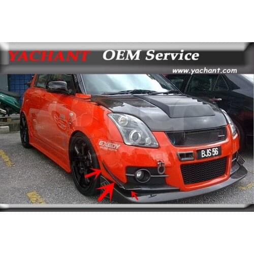 FRP Fiber Glass CF Front Bumper Canard 2Pcs Fit For 2005-2012 Swift Sport ZC31S M16A Front Bumper Sunline-Racing Style Canards