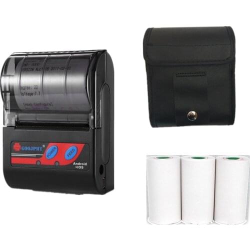 GOOJPRT 58mm Wireless Movable Thermal Ticket Printer Mini Receipt Printer Bill Printing Machine with PU Case Bag Thermal Paper