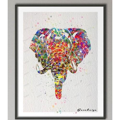 Rikivity Elephant head canvas painting wall art poster prints pictures living room home Decoration wall decor sticker