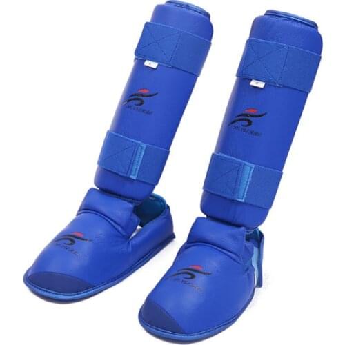 Karate Shin Guards Leg Foot Protector Taekwondo Instep Support Gear Women KickBoxing MMA Pads Men Sparring Equipment Child Kids