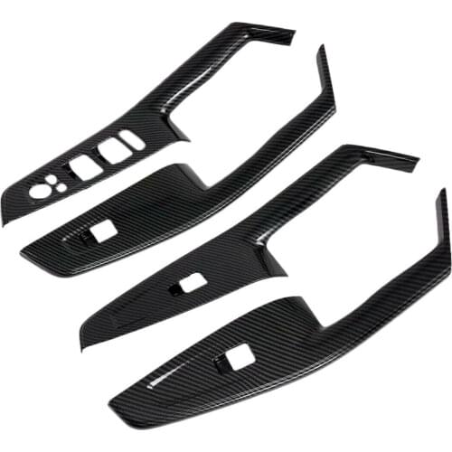 Carbon Fiber Fit For Hyundai ix25 2020 2020 Interior Door Armrest Window Lift Switch Control Panel Button Cover Trim Accessories
