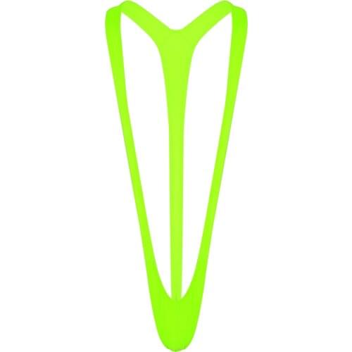 Bright Fluoro Sexy Men Mankini Thong Stretch Open Deep V-Neck Borat Men Beach Swimwear Swimsuit Hot Men Lingerie