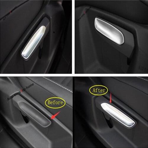 Yimaautotrims Fit For VW Volkswagen Touran 2016 2017 2018 ABS Seat Chair Backrest Adjustment Handle Cover Trim 2 Pcs / set