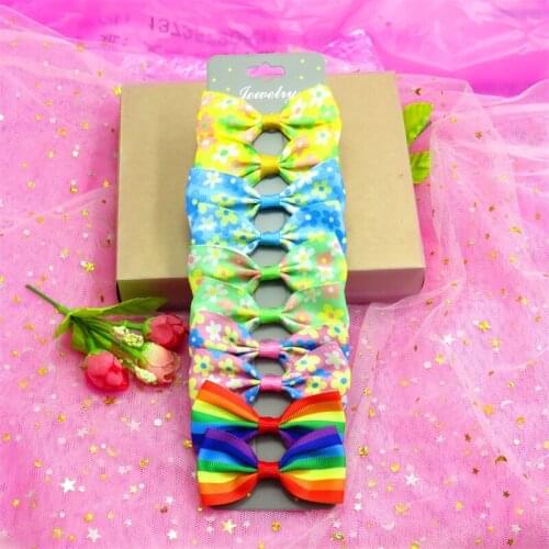 10PCS/Card Pretty Flowers Ties Bows Creativity Hairpins For Baby Girls Clips Pins Barrette Scrunchy Kids Hair Accessories